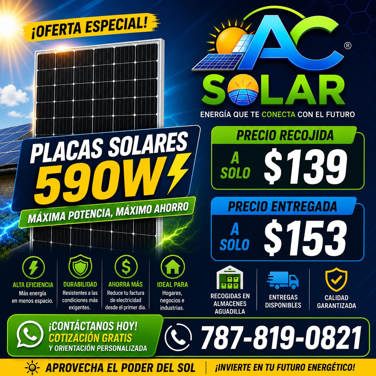 Placas Solares 590W