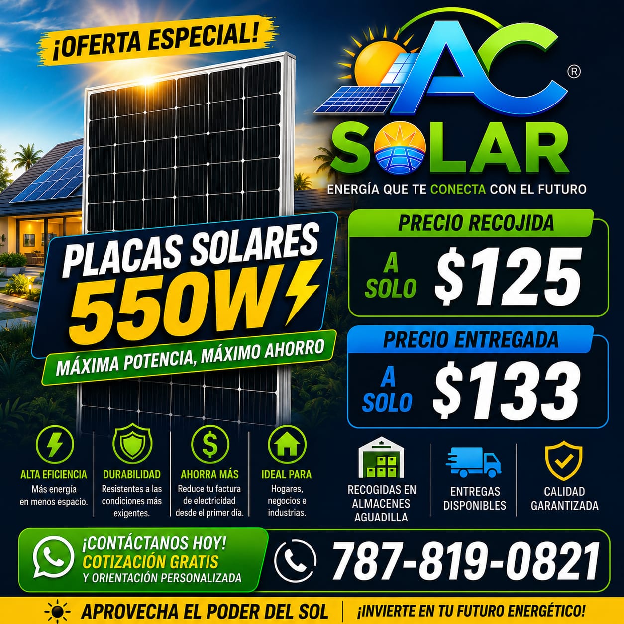 Placas Solares 550W