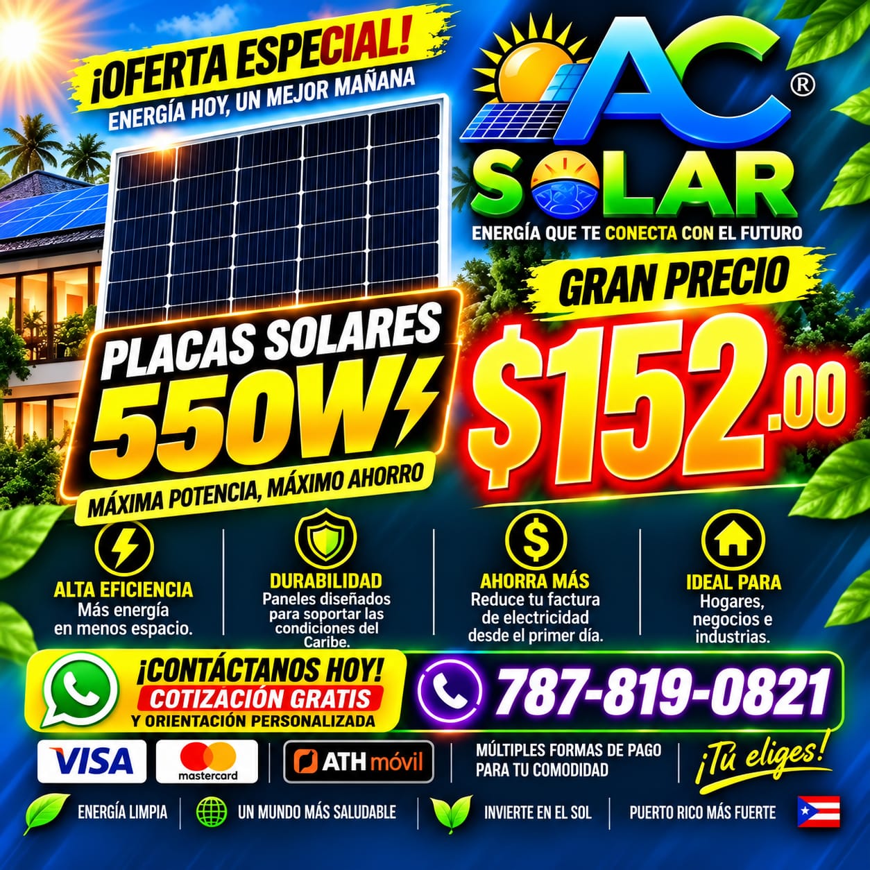 Placas Solares 550W