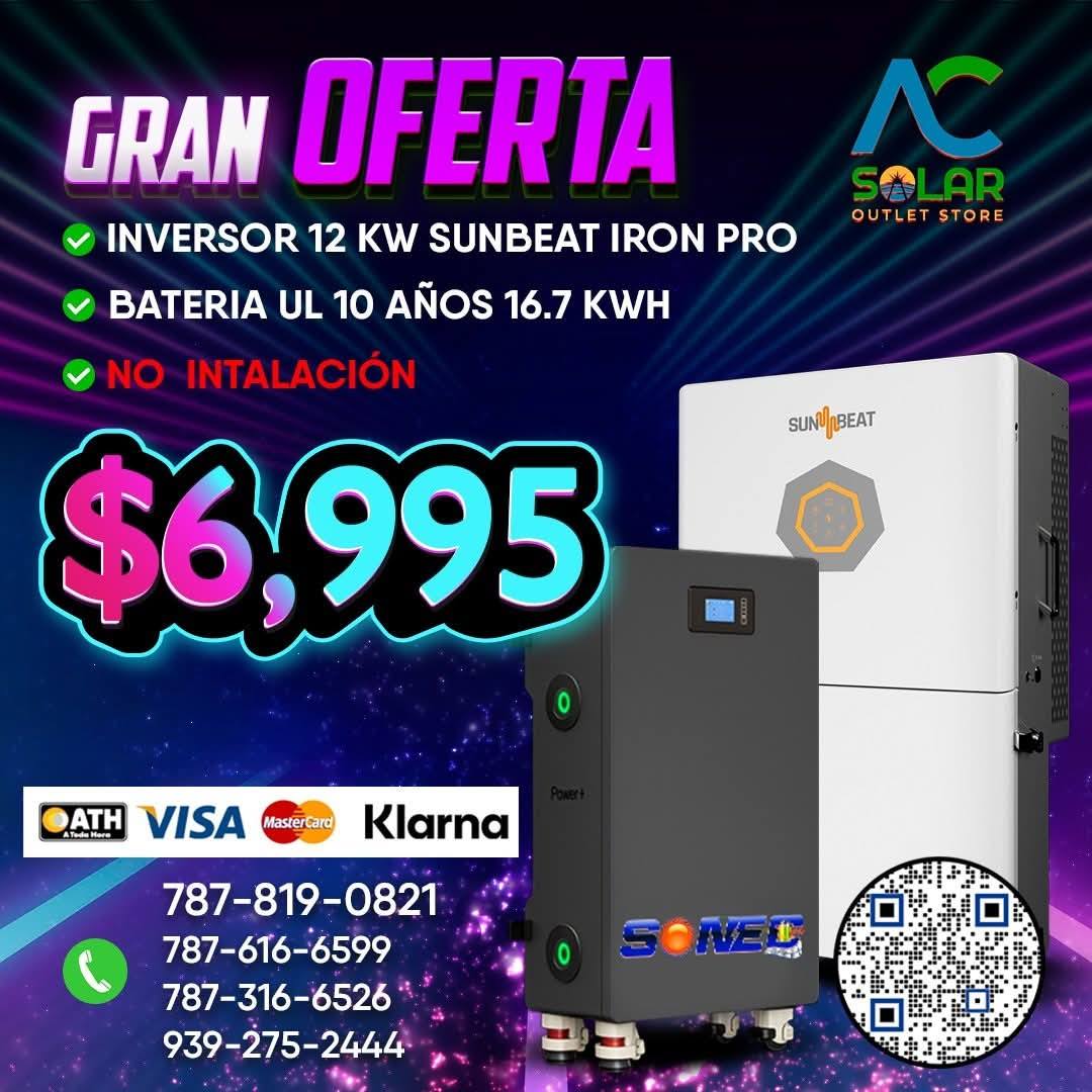 Combo Sunbeat12kw ,Bateria 16.7kw